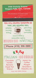 Matchbook Cover - Italian Ice Cream Niagara Falls ON 30 Strike