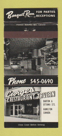 Matchbook Cover - Georges Restaurant Tavern Hamilton ON 30 Strike