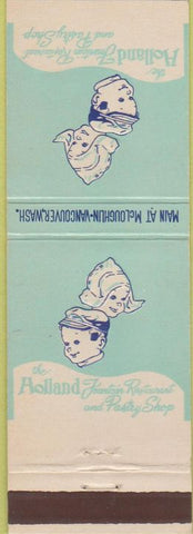 Matchbook Cover - The Holland Restaurant Pastry Shop Vancouver WA