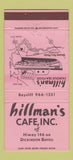 Matchbook Cover - Hillman's Cafe Dickinson Bayou TX 30 Strike