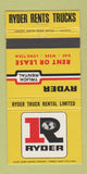 Matchbook Cover - Ryder Truck Rentals Canada WEAR 30 Strike