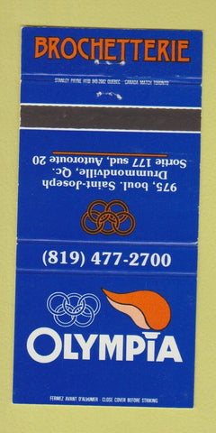 Matchbook Cover - Olympia Brochetterie Drummondville QC 30 Strike