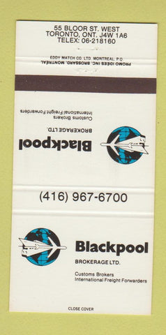 Matchbook Cover - Blackpool Brokerage Customs Toronto ON 30 Strike