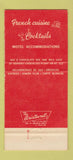 Matchbook Cover - Parisian Restaurant Spinners Hershey PA 30 Strike