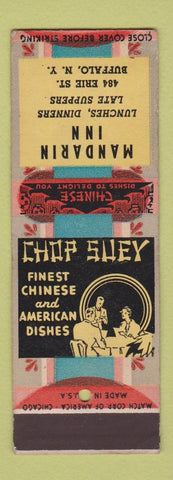 Matchbook Cover - Mandarin Inn Buffalo NY Chinese WEAR SAMPLE