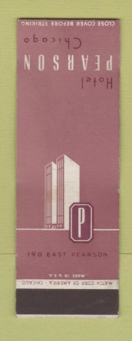 Matchbook Cover - Hotel Pearson Chicago IL WORN SAMPLE
