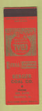 Matchbook Cover - Berger Coal Franklin IA SAMPLE