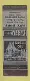 Matchbook Cover - Roy Roby Delco Batteries oil gas POOR SAMPLE