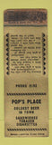Matchbook Cover - Pop's Place POOR STRIKER SAMPLE