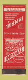 Matchbook Cover - Imperial billiards bowling fountain Auburn NY WEAR SAMPLE