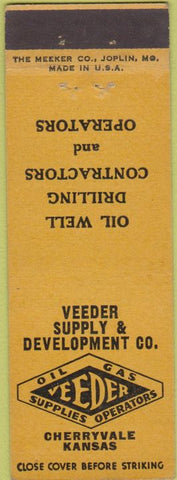 Matchbook Cover - Veeder Supply Oil Well Drilling Cherryvale KS