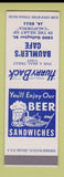 Matchbook Cover - Baumler's Cafe  SAMPLE
