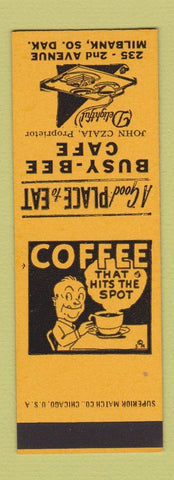 Matchbook Cover - Busy Bee Cafe Milbank SD John Czaia SAMPLE