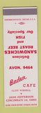 Matchbook Cover - Baden Cafe Cincinnati OH SAMPLE