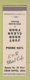 Matchbook Cover - E&R Motel Cafe Cedar Rapids IA SAMPLE