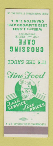 Matchbook Cover - Crossing Cafe Cranston RI SAMPLE