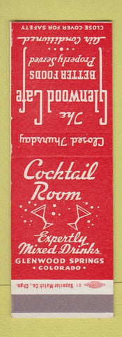Matchbook Cover - Glenwood Cafe Glenwood Springs Colorado SAMPLE
