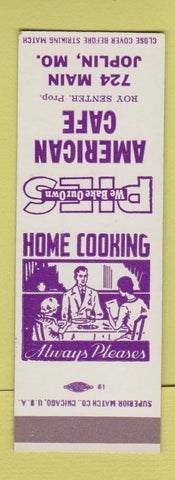 Matchbook Cover - American Cafe Joplin MO SAMPLE
