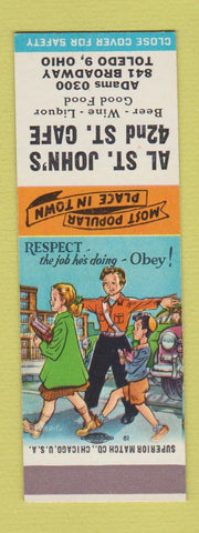 Matchbook Cover - Al St John's 42nd St Cafe Toledo OH SAMPLE