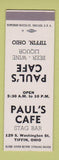Matchbook Cover - Paul's Cafe Tiffin OH  SAMPLE