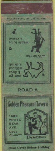 Matchbook Cover - Golden Pheasant Tavern ST Paul MN? WEAR