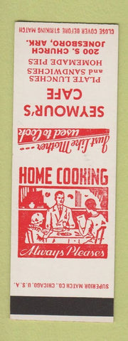 Matchbook Cover - Seymour's Cafe Jonesboro AR SAMPLE