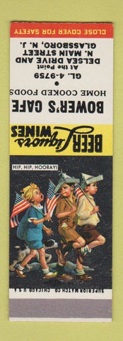 Matchbook Cover - Bower's Cafe Blassboro NJ SAMPLE