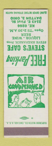 Matchbook Cover - Steve's Cafe Dayton OH SAMPLE