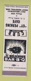 Matchbook Cover - Cy Perkins Cafe West Memphis AR low phone # BBQ SAMPLE
