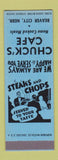Matchbook Cover - Chuck's Cafe Beaver City NE SAMPLE