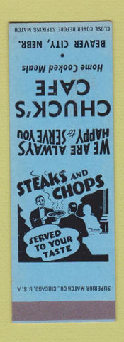 Matchbook Cover - Chuck's Cafe Beaver City NE SAMPLE