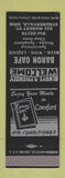 Matchbook Cover - Baron Cafe Steubenville OH SAMPLE