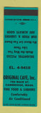 Matchbook Cover - Original Cafe Cambridge MA Pizza SAMPLE