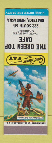 Matchbook Cover - Green Top Cafe Beatrice NE SAMPLE