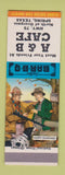 Matchbook Cover - A&B Cafe Spring TX BBQ SAMPLE