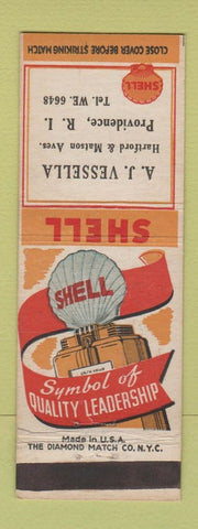 Matchbook Cover - Shell oil gas AJ Vessella Providence RI