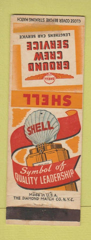 Matchbook Cover - Shell oil gas Aviation Ground Crew Service WEAR