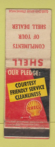 Matchbook Cover - Shell oil gas Compliments of Dealer WORN