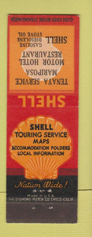 Matchbook Cover - Shell oil gas Tenaya Mariposa AZ Motor Hotel Yosemite? CA
