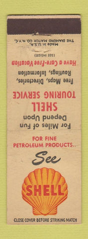 Matchbook Cover - Shell oil gas Shell Touring Service WEAR