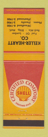 Matchbook Cover - Shell oil gas Keller Heartt Woodland Fleetwood