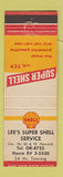 Matchbook Cover - Shell oil gas Lee's