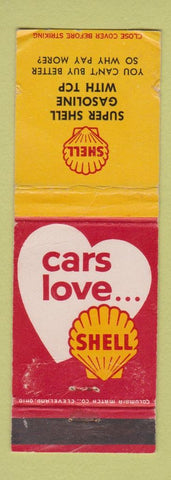 Matchbook Cover - Shell oil gas Cars Love TCP WORN