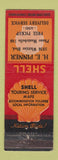 Matchbook Cover - Shell oil gas HE Pinner East Los Angeles CA