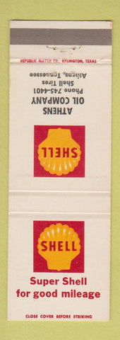 Matchbook Cover - Shell oil gas Athens TN