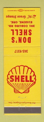 Matchbook Cover - Shell oil gas Don's Eugene OR