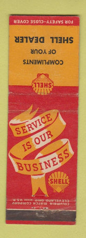 Matchbook Cover - Shell oil gas Compliments Dealer WORN