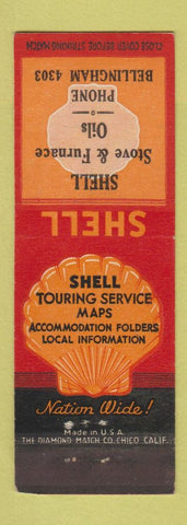 Matchbook Cover - Shell oil gas Bellingham WA?