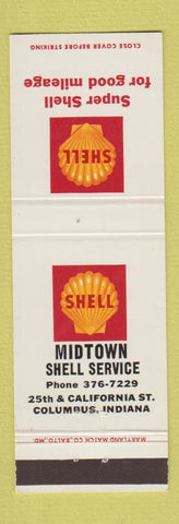 Matchbook Cover - Shell oil gas Columbus IN