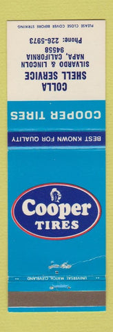 Matchbook Cover - Shell oil gas Colla Napa CA Cooper Tires